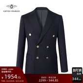 意大利进口Tallia面料男士 外套春 双排扣商务休闲西服上衣羊毛西装