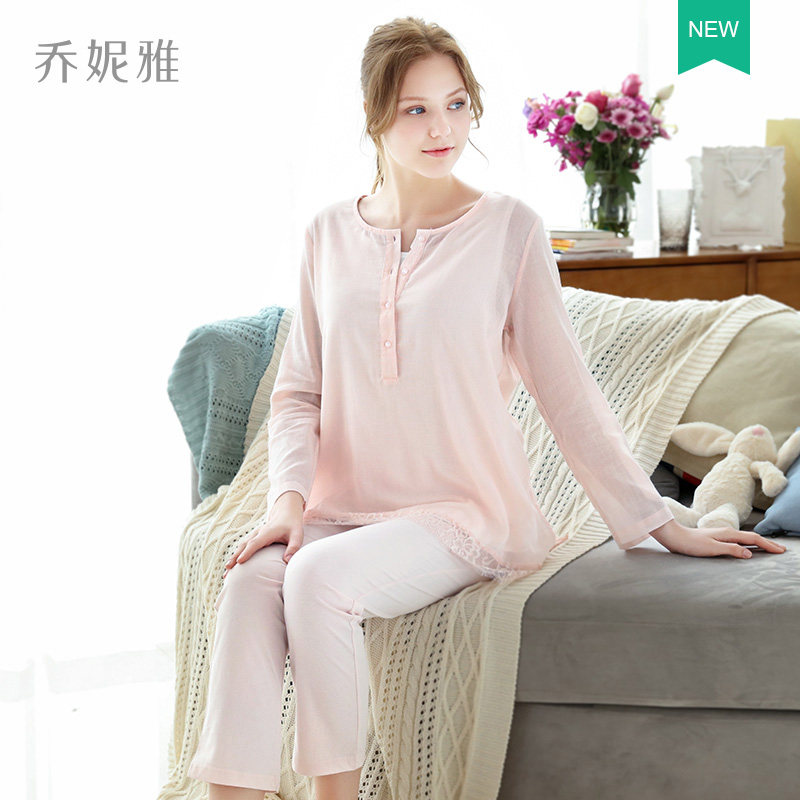 Month of service spring and autumn Thin section pure cotton Gauze pregnant woman pajamas Home Furnishings suit postpartum lactation Nursing clothes summerin the Maternity/Maternal supplies/Nutrition , Tracksuit/Nursing equipment/Autumn clothes , Home service package  category - from Buy2taobao.com to provide professional Taobao agent buy service