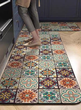 厨房专用硅藻泥地垫防水防油防滑可擦免洗脚垫吸水吸油地毯好打理