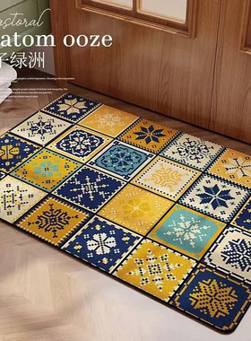 浴室硅藻泥吸水地垫厨房防油防滑速干脚垫玄关入户耐脏地毯可裁剪