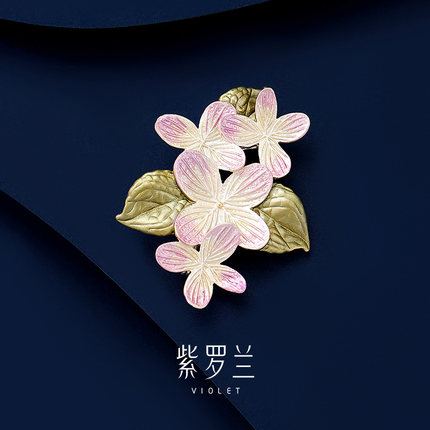 【紫罗兰正版】花奈莲胸针高档女精致花朵款胸花别针ZB076