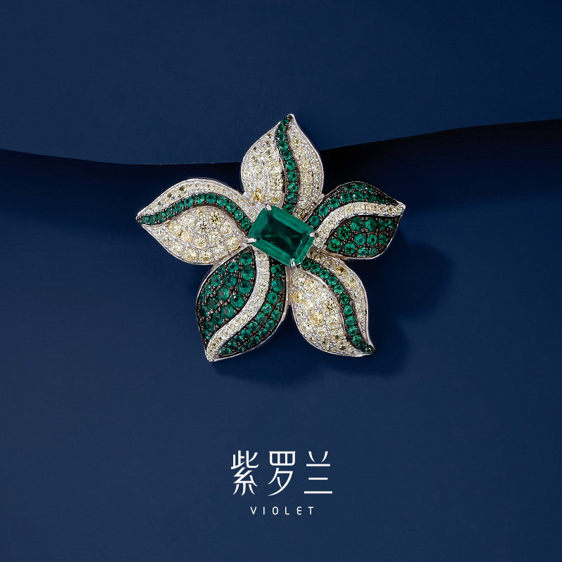 【紫罗兰正版】青星s925纯银胸针高档女精致海星胸花小众设计别针