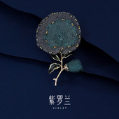 胸花生日礼物潮别针 纱满花胸针高档女精致花朵款 紫罗兰正版