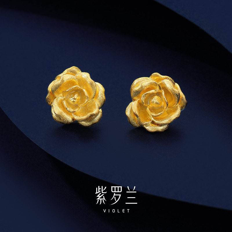 【紫罗兰正版】玫欢耳环2025新款精美金色优雅时尚百搭耳饰品,饰品/流行首饰/时尚饰品新,耳钉,淘宝优惠券,粉丝福利购,淘宝优惠卷