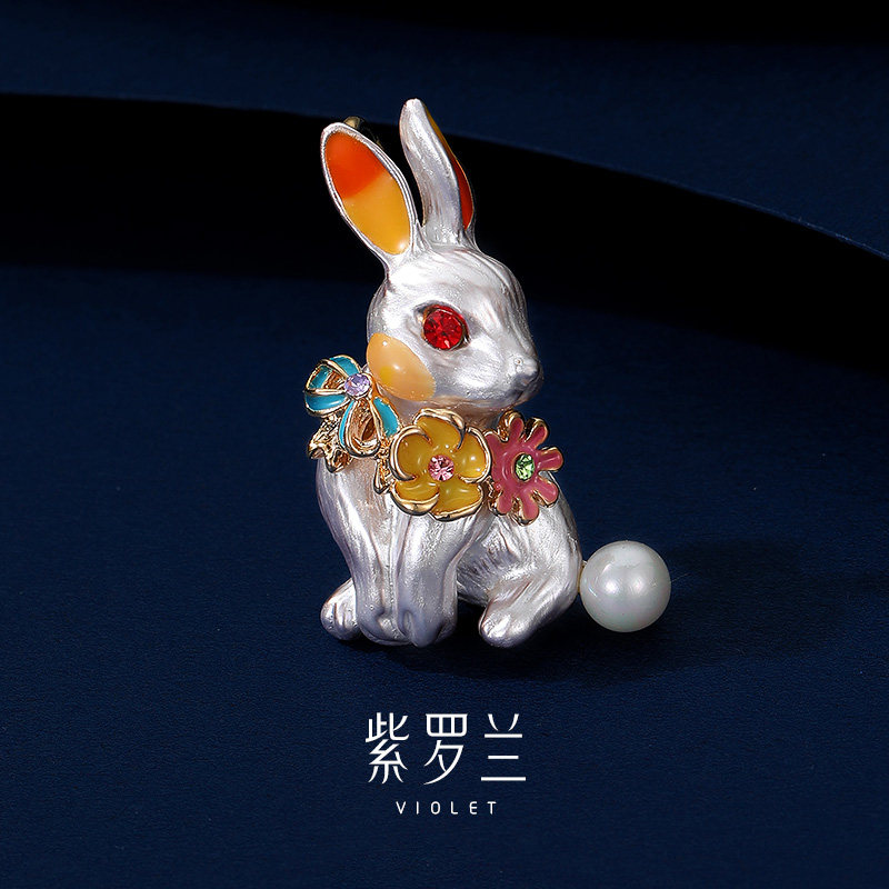 【紫罗兰正版】傲兔胸针高档女可爱兔子珍珠胸花生日礼物潮别针,饰品/流行首饰/时尚饰品新,胸针,淘宝优惠券,粉丝福利购,淘宝优惠卷