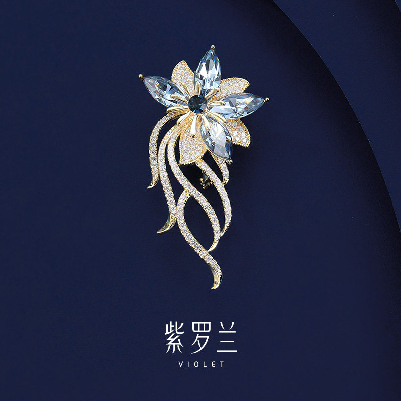 【紫罗兰正版】闪飘花胸针花朵款高档精致小众胸花别针生日礼物