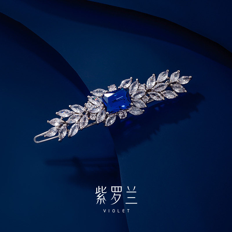 【紫罗兰正版】雪末发夹2022新款高端女后脑勺头饰网红一字夹