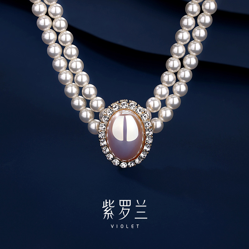 紫罗兰贵气珍珠项链颈链