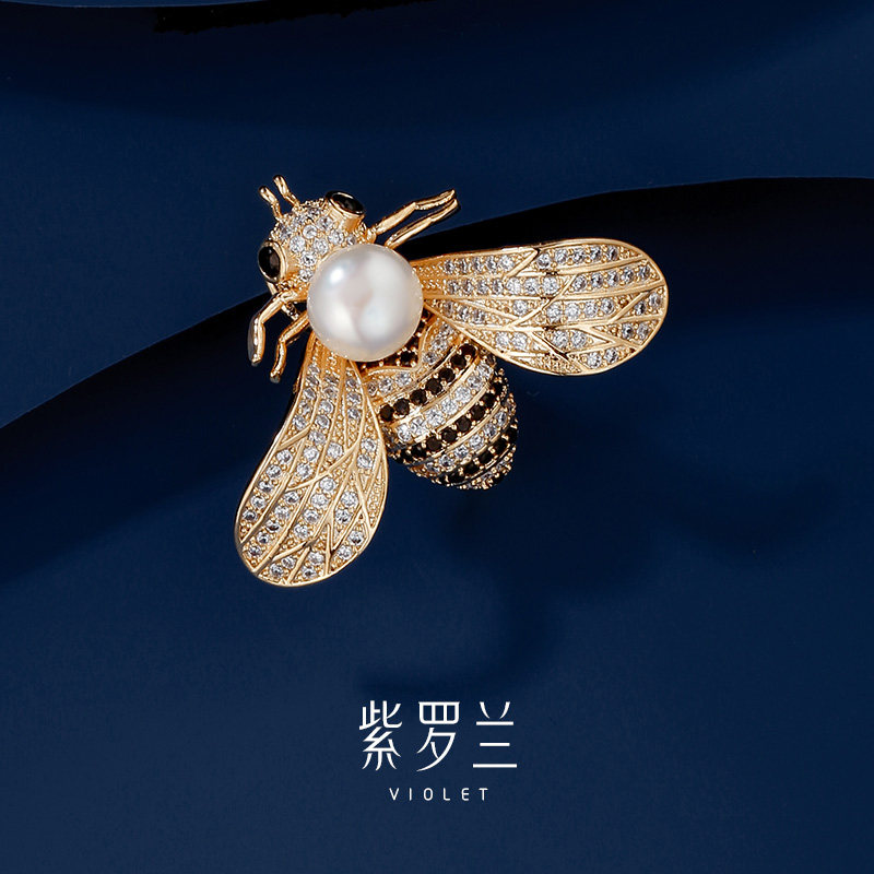 紫罗兰蜂雅胸针高档女精致可爱个性蜜蜂珍珠胸花生日礼物潮别针,饰品/流行首饰/时尚饰品新,胸针,淘宝优惠券,粉丝福利购,淘宝优惠卷