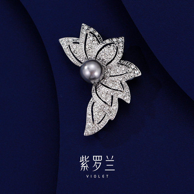 【紫罗兰正版】启叶胸针高档女精致百搭叶子胸花别针小众设计感