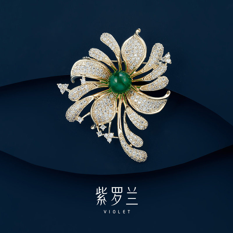 【紫罗兰正品清仓特卖】碧丽花胸针奢华胸花时尚别针生日礼物