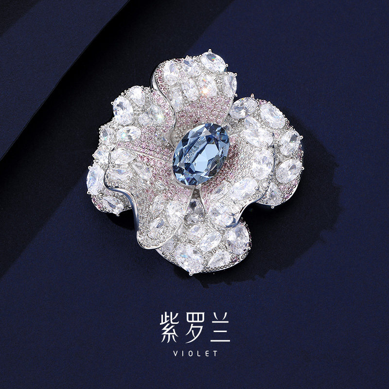 【紫罗兰正版】耀蓝胸针高档精致花朵胸花别针送礼2025年新款