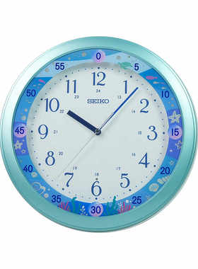 精工seiko13寸静音大气夜灯儿童卧室挂钟简约钟表2024新品