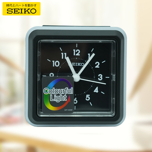 日本精工seiko小闹钟学生上班大声炫彩静音电子简约个性床头