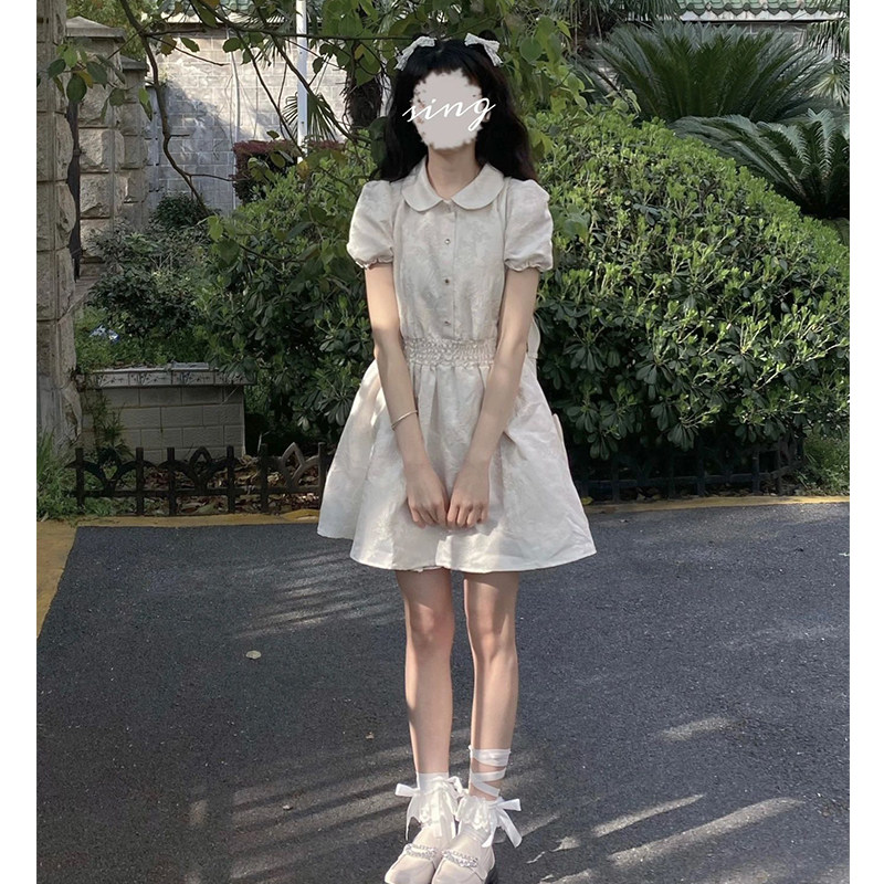 法式学院风可爱仙女束腰裙子女2025夏季新款茶歇甜美少女感连衣裙图片