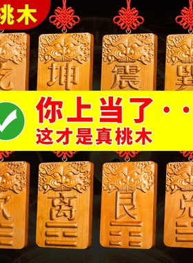房屋缺角补角牌巽卦摆件乾坤位西北角东南北艮桃木房子离八卦挂件
