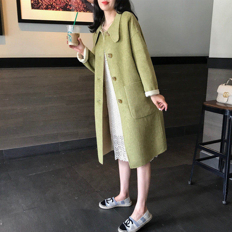 毛呢赫本风大衣女中长款双面呢2025秋冬季韩版流行零羊绒呢子外套