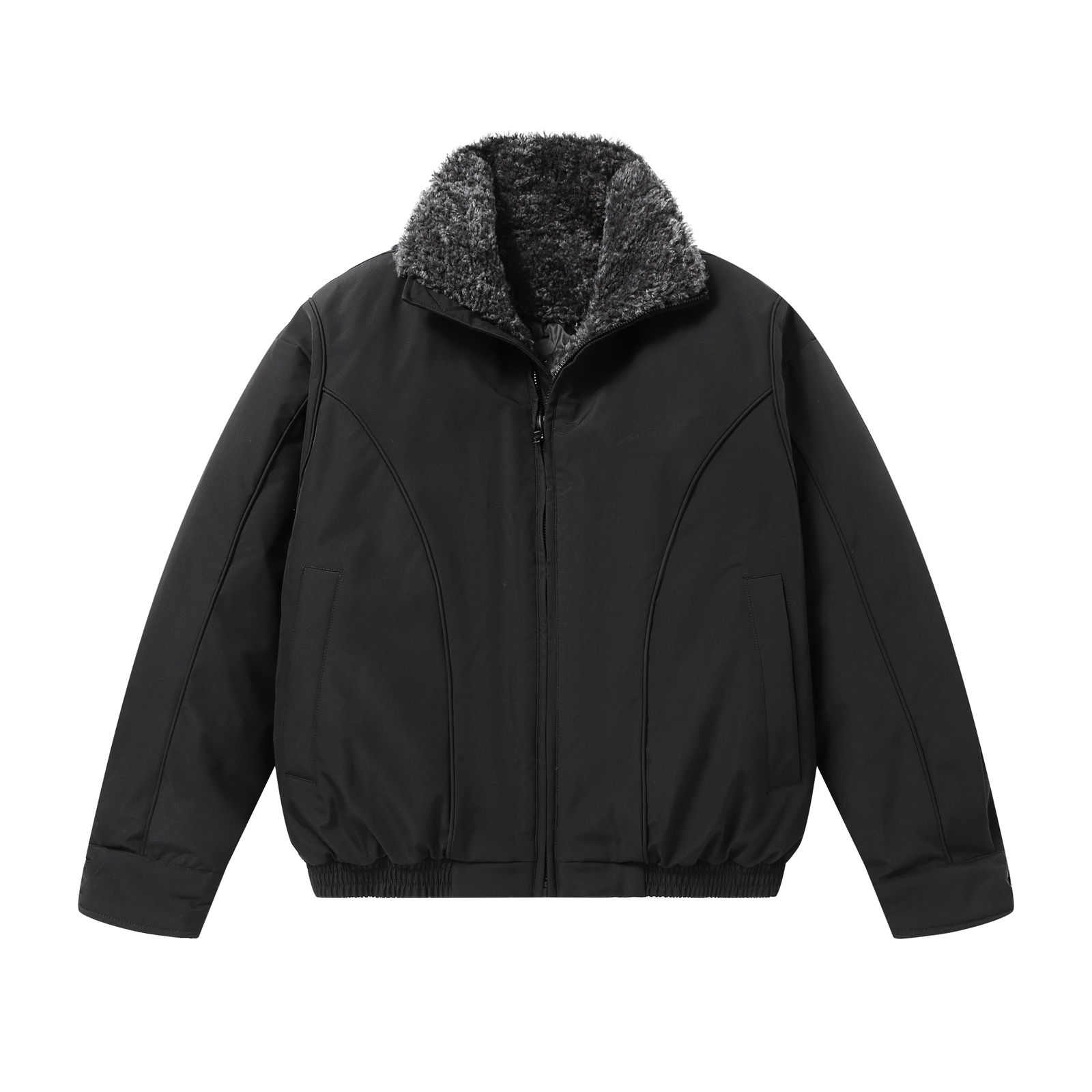 丝滑过冬座山雕拼绒毛防水羽绒服