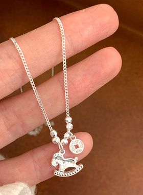 马上有钱碎冰冰项链女轻奢小众设计高级感气质精致时尚马年锁骨链