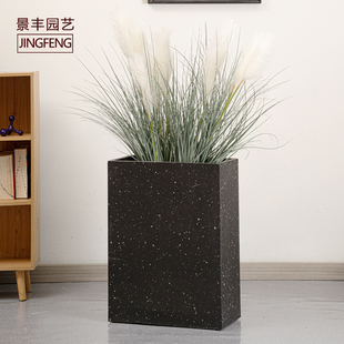 大型现代简约创意长方形水泥花盆特大号室内陶瓷绿萝盆栽地面商场