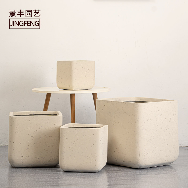 新款正方形奶油风水泥花盆天堂鸟散尾葵阳台客厅简约现代北欧轻奢,鲜花速递/花卉仿真/绿植园艺,花盆,淘宝优惠券,粉丝福利购,淘宝优惠卷