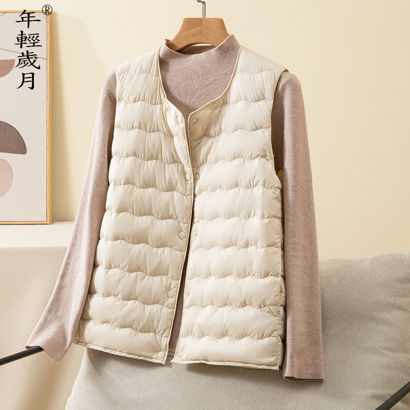 进口鹅绒羽绒马甲女短款2025新款羽绒内胆内搭叠穿百搭轻薄马夹