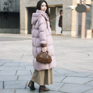 羽绒服女中长款过膝2025冬季新款加厚韩版宽松白鸭绒时尚保暖外套