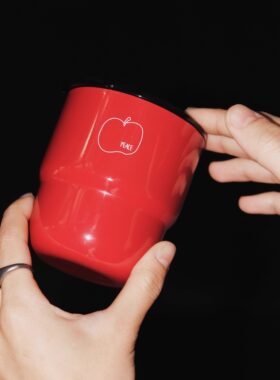 Heymen黑门 苹安 手绘苹果小红随行杯咖啡杯红色便携260ml
