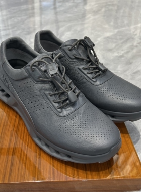 路卡迪龙春夏牛皮针孔透气超轻锁扣系带男士休闲运动鞋173240334A