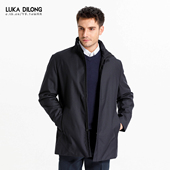 路卡迪龙秋冬100%山羊绒男士 通勤商务中长立领风衣棉服 154237104