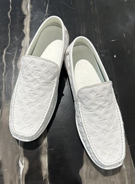 路卡迪龙春夏鹿皮一脚蹬男乐福鞋
