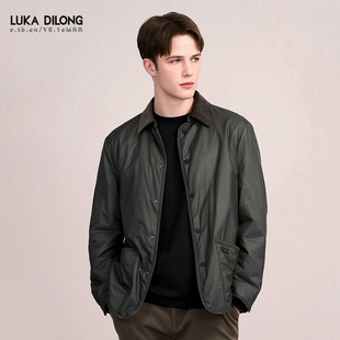 154256120 休闲翻领夹克外套棉服 路卡迪龙专柜25秋冬新品 抗皱男士