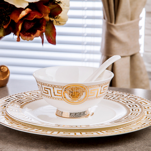 2025欧式新款景德镇餐具高档酒店陶瓷碗筷盘组合轻奢碗碟套装家用