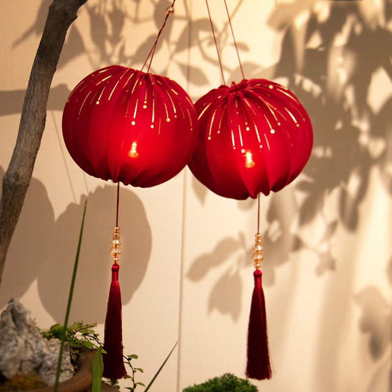 新年红灯笼装饰挂件商场喜庆场景氛围布置中式古风手工小灯笼挂饰