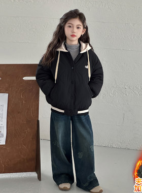 女童棉服2025秋冬装新款加厚棉衣