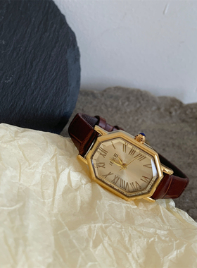 MIDI手表女法式小众复古菱形罗马英伦风小巧精致高级感皮带女士表