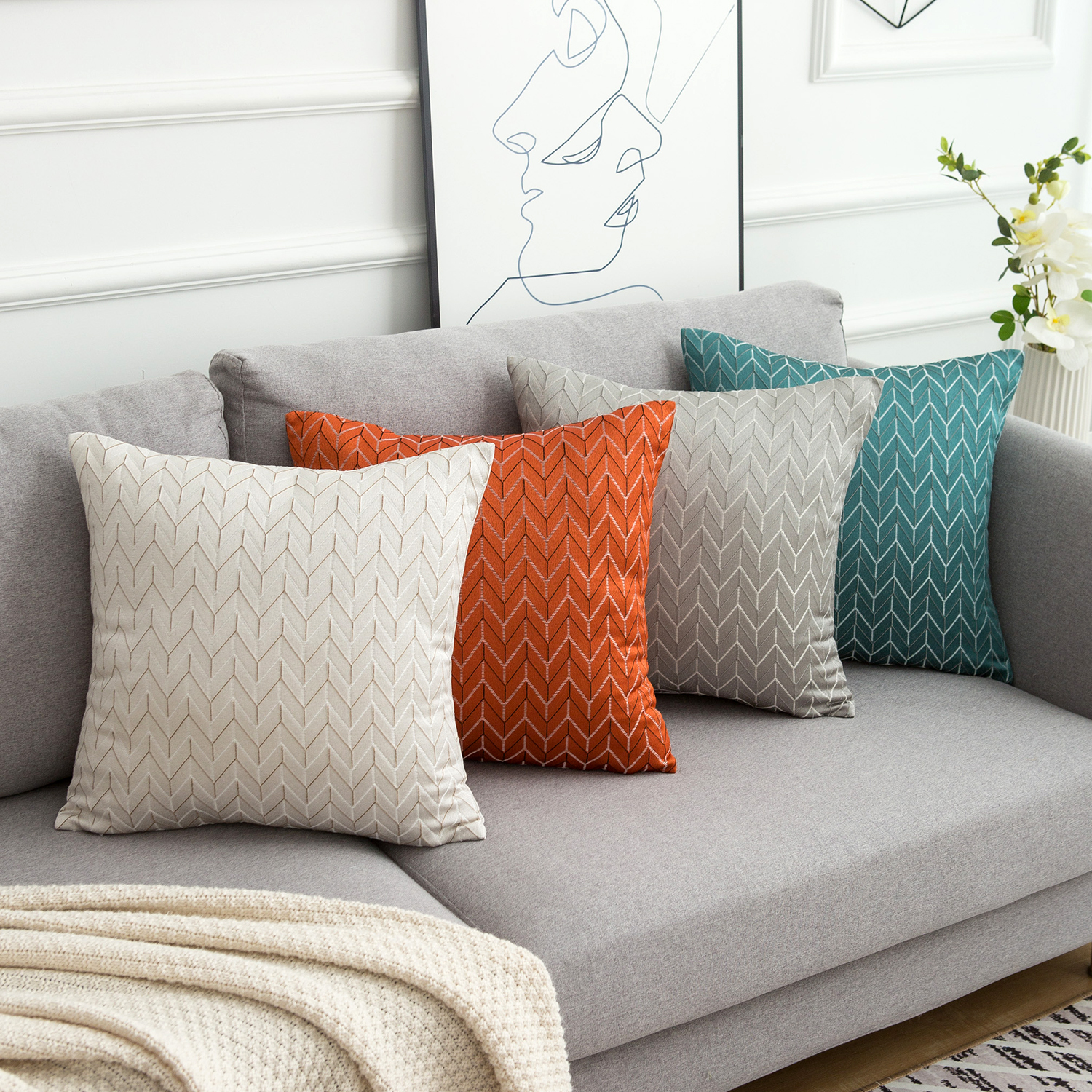 靠枕沙发客厅双面抱枕靠垫套定制