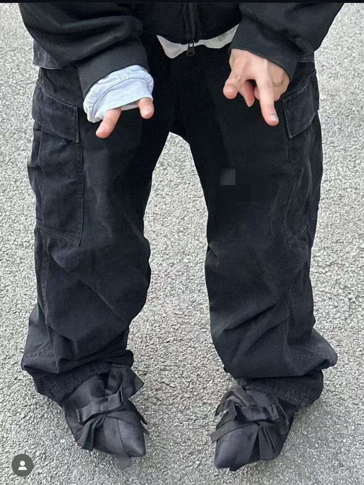 thumbnail for Mrlee Independent Style 24Fw Charming Satin Texture Satin Bow Design Men's Shoes Pointed Toe Flat Mule