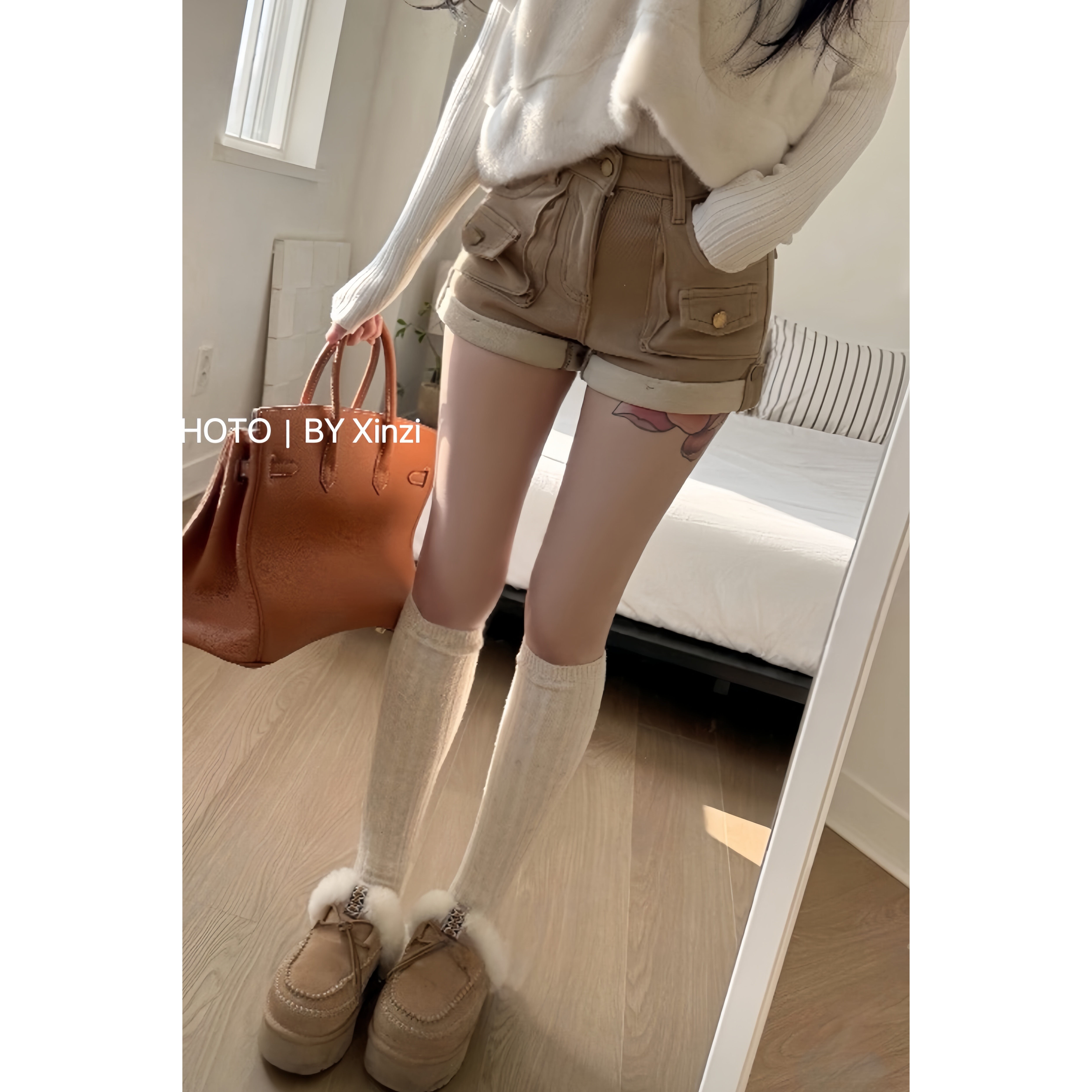 辛子韩国代购美式复古多口袋工装短裤女高腰显瘦百搭修身卷边靴裤,女装/女士精品,短裤,淘宝优惠券,粉丝福利购,淘宝优惠卷