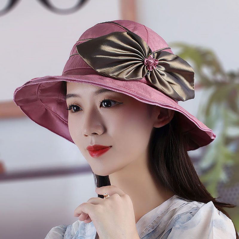 夏季荷叶边帽子遮阳帽防晒帽韩版沙滩帽度假帽可折叠帽防紫外线帽