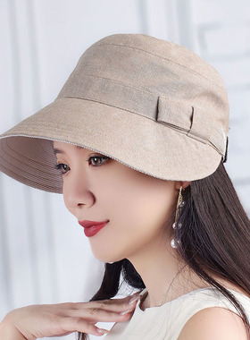 2026新款帽子女帽遮阳帽薄款防晒鸭舌帽女帽休闲帽百搭帽棉麻帽子