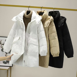 白色羽绒服女中长款白鸭绒高级感时尚显瘦加厚新款小个子爆款外套