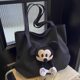 帆布包女2025新款韩系慵懒风百搭手提通勤包大容量大学生上课单肩