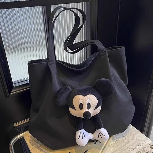 帆布包女2025新款韩系慵懒风百搭手提通勤包大容量大学生上课单肩