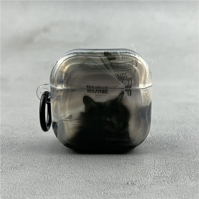 个性黑猫半透适用华为freeclip2保护套Freebudspro4耳机壳freebuds6i硅胶5i无线pro3蓝牙se2/se3/7i