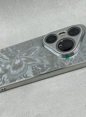 适用华为Pura 80 Pro手机壳钛灰色蝴蝶mate70Pro保护套男女Mate 60 PRO P80高级感70pro硬P70