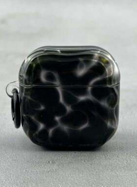个性黑色水波纹理半透适用华为freeclip2保护套Freebudspro4耳机壳freebuds6i硅胶5i无线pro3蓝牙se2/se3/7i