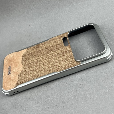 适用小米17Promax手机壳磁吸棕色刀锋木质纹xiaomi15proUItra电镀小米17pro防摔保护套小米17高级感15pro