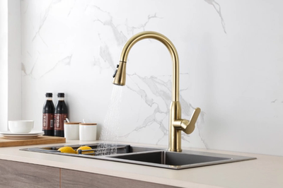 全铜可旋转厨房水龙头抽拉龙头