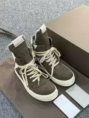 Ydyj Rick Ro Mocha Brown Suede Inverted Triangle Independent Main Line Milky White Sole High Street High-Top Owen Sneakers